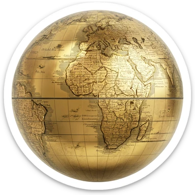 old geography globe vintage historic sticker