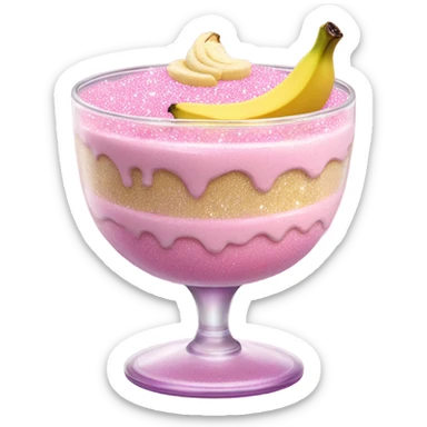 Pink banana pudding with glitter  sticker