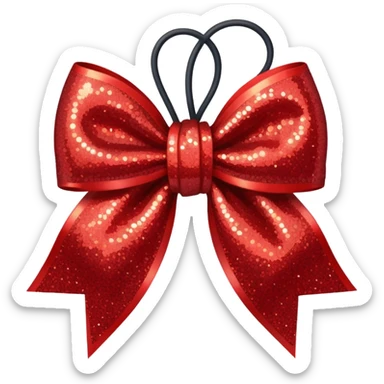 red glitter bow sticker