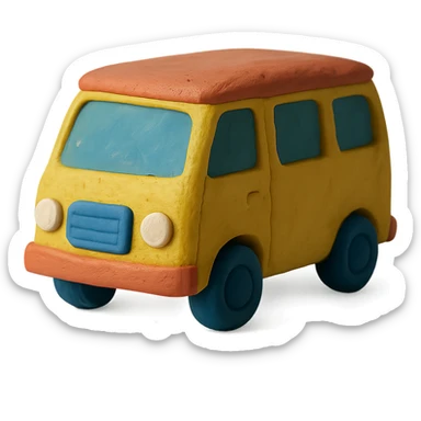 claymation style van sticker