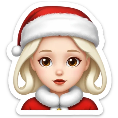 A girl in a Santa Claus costume sticker