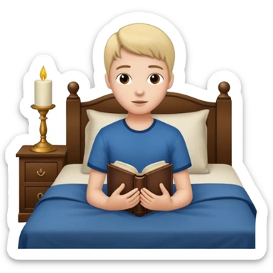 adolescente con la bliblia en la cama sticker