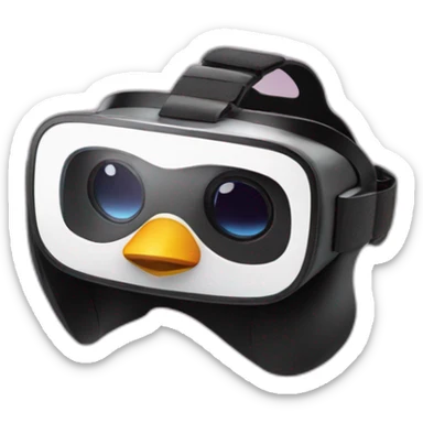 vr headset pinguin sticker