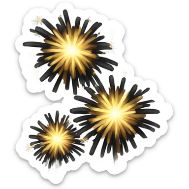 Gold black silver fireworks  sticker