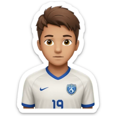 19–20 year old soccer player on field, focused look, stadium lights, cinematic, realistic ⚽ sticker
