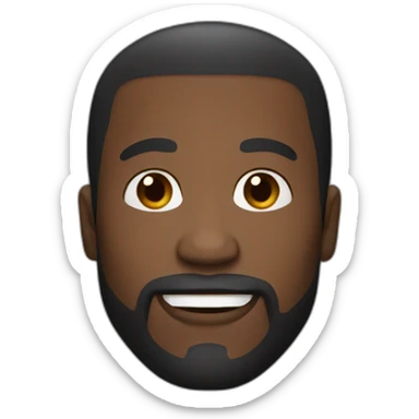 wide jaw black man with short hair and french beard sticker