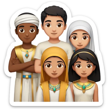 5 bestfriends, 1 south Asian girl, 1 Egyptian boy, 1 iranian girl, 1 moroccan boy , 1 black boy sticker