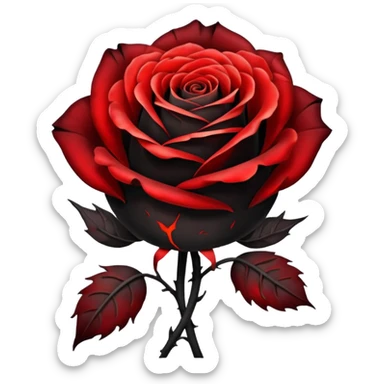 A black burning rose sticker