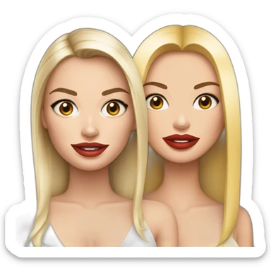 Margot robbie and megan fox with straight hair sticker