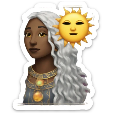 sun moon tarot sticker