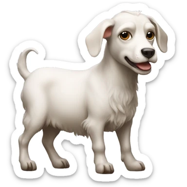 a dog with the body of a goat sticker