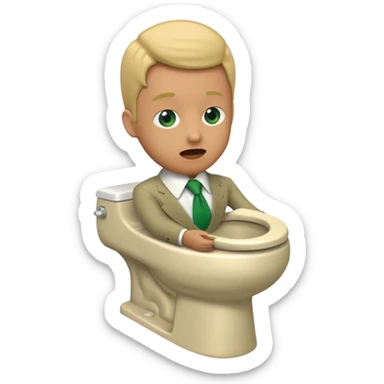 Skibidi toilet with head coming out the toilet bowl sticker