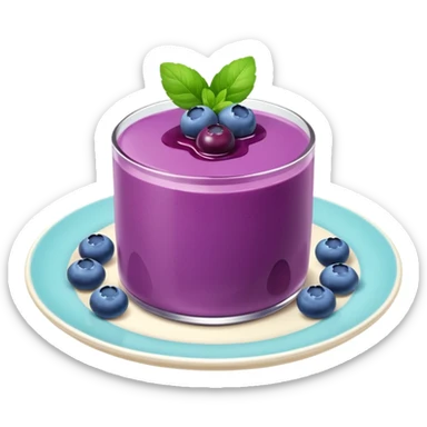 Blueberry pannacotta plate sticker