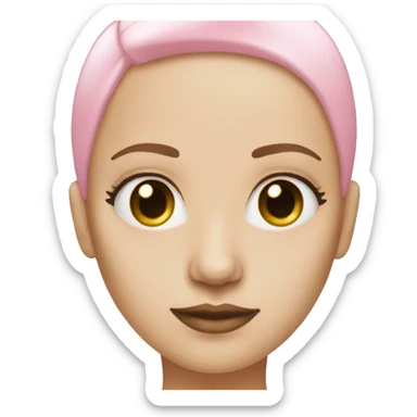 baldheaded white woman with pink lashes sticker