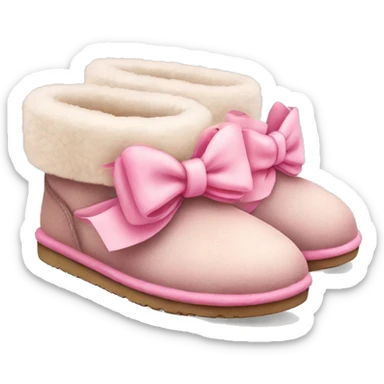 cute ugg slippers with pink bow sticker