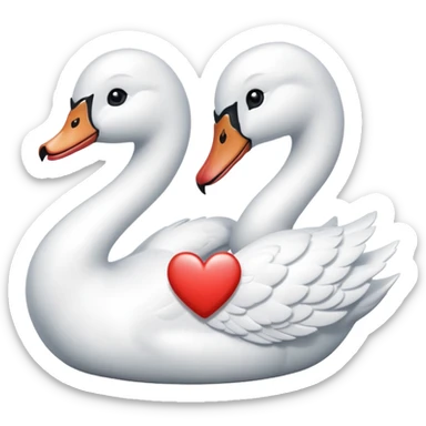 White swan & white heart with the letter" U " sticker