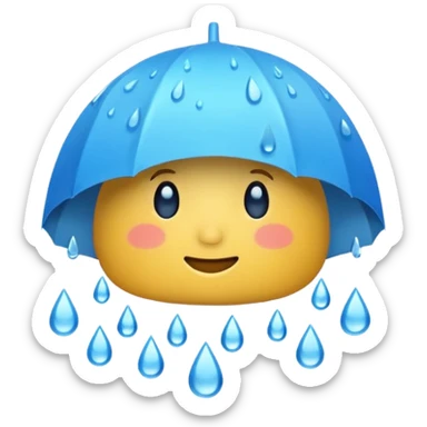 rainy weather emoji, simple, expressive sticker