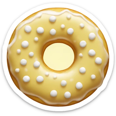 donut with light yellow glaze and white decoration  sticker