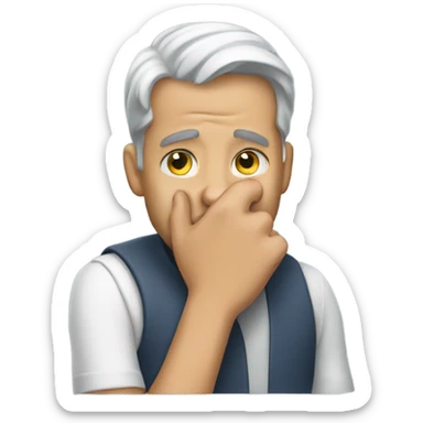 the guy put his hand over his mouth sticker