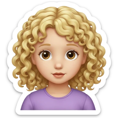 little girl with blonde curly hair sticker