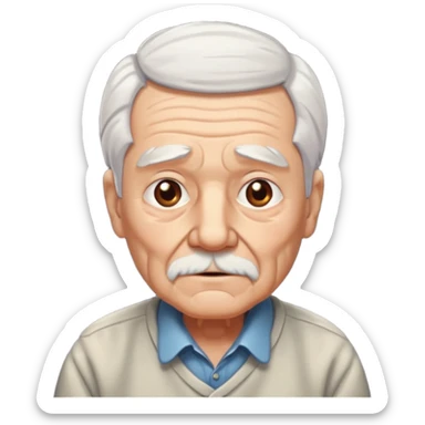 White haired grandpa in the dark room alone ￼ sticker