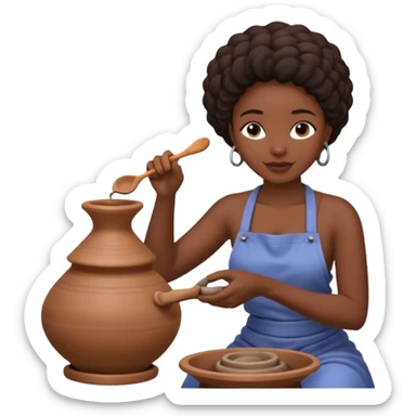 Pottery Wheel Artist black woman  sticker