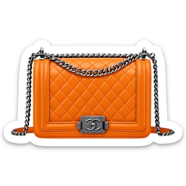 chanel le boy orange color bag sticker
