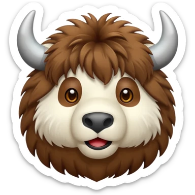 Yak 3D emoji png sticker