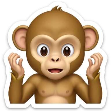 face doing the monkey taunt sticker