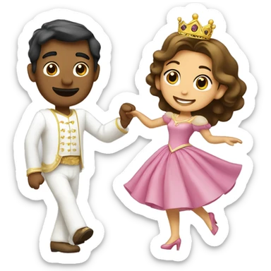 princesa con un príncipe bailando  sticker