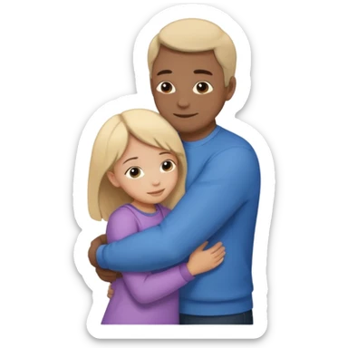Silueta de Abrazo de apoyo de ae e hija sticker