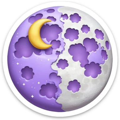 lilac diary moon mais claro sticker