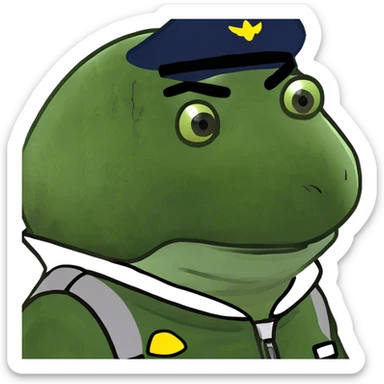 bufo dressed as pilot sticker