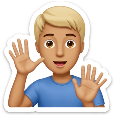 Guy fanning himself with his hand sticking tongue out  sticker