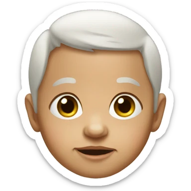 Create an emoji-style image of a baby that has the facial features of an elderly person sticker