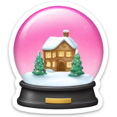 Pink snow globe sticker