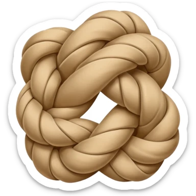 rope tied in a simple knot, rounded edges, cute, soft shading, sticker