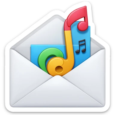 Mail with music note stamp sticker