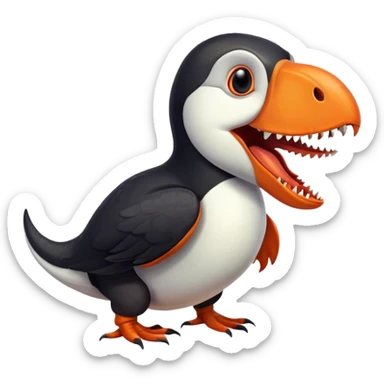 puffin crossed with a t-rex sticker