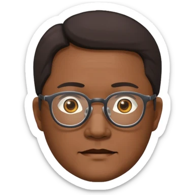 middle aged Asian man with glasses sticker