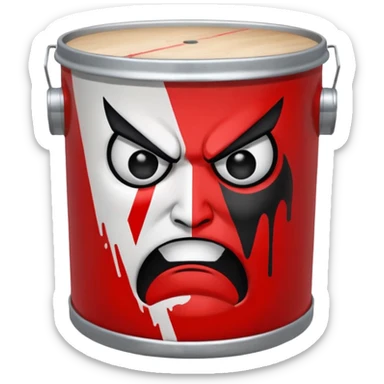 irate stencil on drum  remove skull sticker