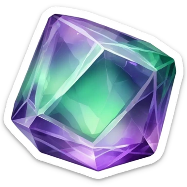 Iridescent Fluorite crystal gemstone sticker