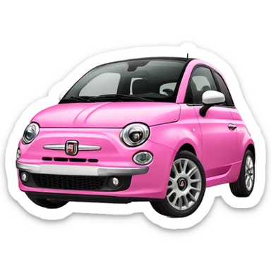 Fiat 500 pink car sticker