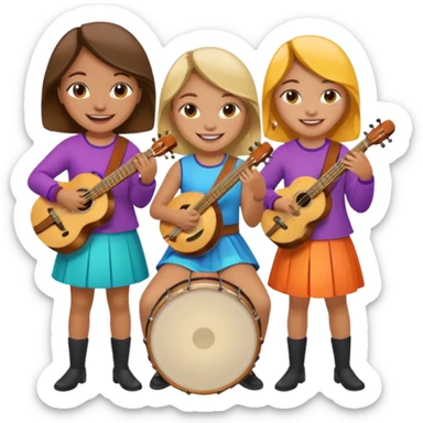 3 girl bands are so fun I banny sticker