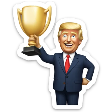 Donald Trump celebrating a win sticker