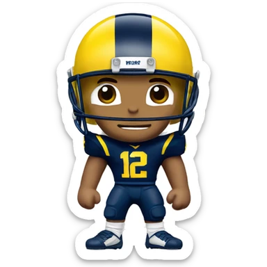 Tom Brady in his Michigan wolverines football uniform  sticker