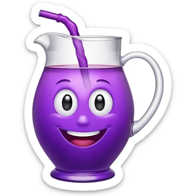 grape koolaid pitcher with smiling face sticker