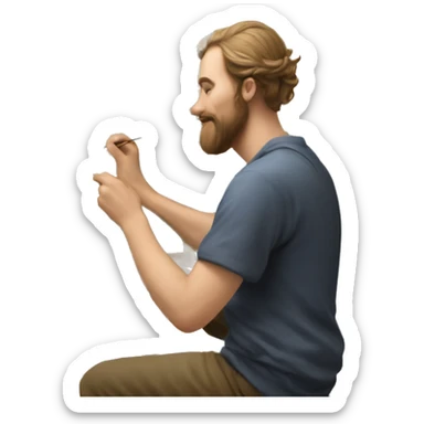 Austrian Painter painting something on a canvas sticker