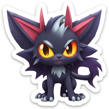 Edgy Cute Cool Kawaii Litten-Noivern-Zoroark-Noibat-Pokémon Full Body sticker
