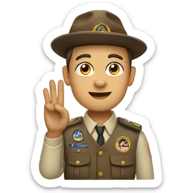 Three fingers scout emoji sticker
